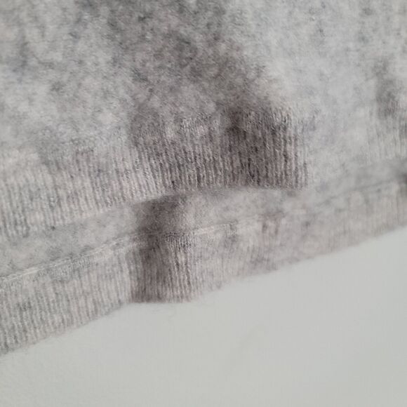 Cashmere Turtle Neck Sweater Max Studio Cream/Gray 100% 2 Ply Tunic Sz Med - Picture 6 of 13